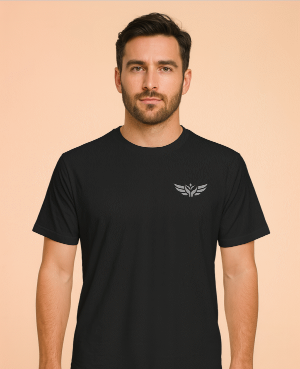 T-shirt noir unisexe "Des Ailes pour tous"